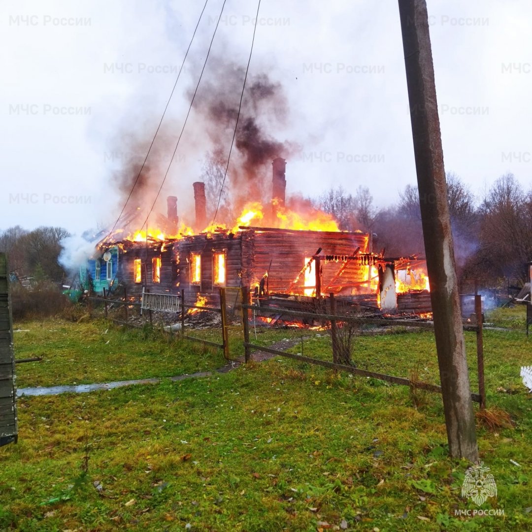 Пожар в Ферзиковском районе, пос. Желябужский ул. Дальняя